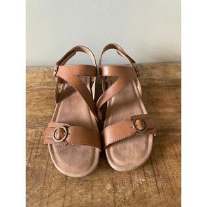 Earth Origins Sz 8.5 Belder Beck Hook & Loop Womens Sandal Alpaca Brown Comfort